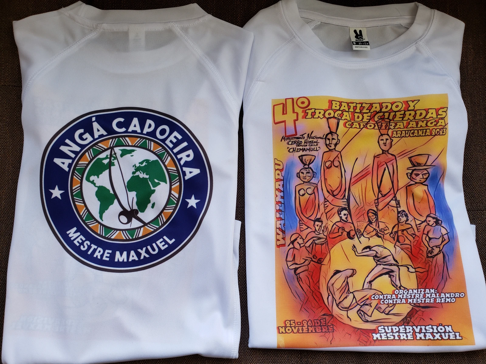 Poleras estampadas con el emblema ANGÁ y un diseño de actividad de 2023